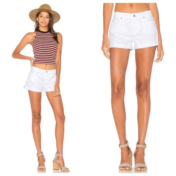 7 For All Mankind Pants - 7 For All Mankind Roll Up Short White 27